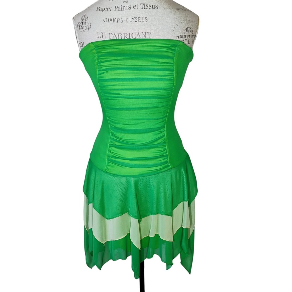 Rampage Y2K Fairy Dress Womens Small Fairy Grunge Asymmetric Tinkerbell Ruched
